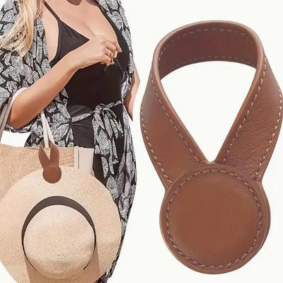 Multi-purpose Pu Leather Magnetic Hat Clip Strong Magnetic Round Organizer Clip Travel Bag Charms Luggage Accessories
