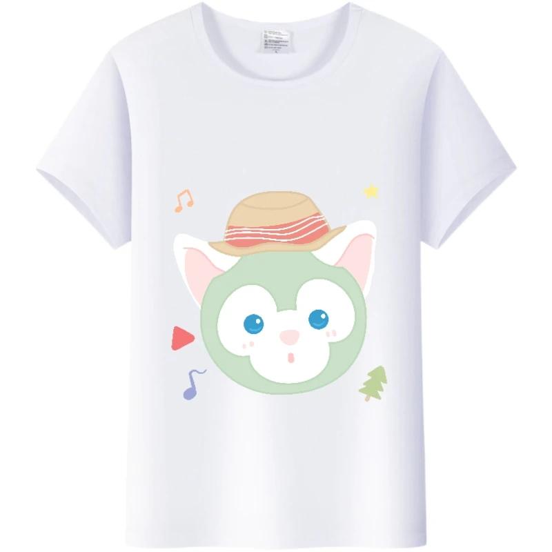 Kawaii Cartoon Tees The Bear Duffy Summer Tops Short Sleeve T-Shirts White Harajuku Clothes Y2K Blouses Unisex