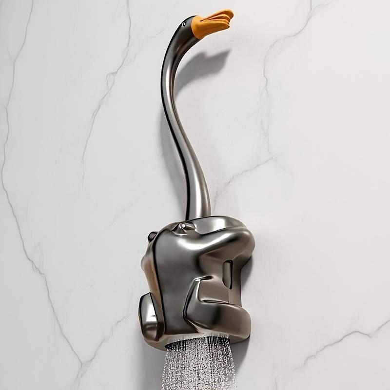 Goose-shaped Toilet Brush with a Frog Base, Can Be Wall-mounted or Placed On the Floor