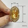 Huitan Luxury Women Gold Color Ring Leaf Fresh Style Fashion Wedding Engagement Elegant Accessories Lady Jewelry Inlaid Shiny CZ