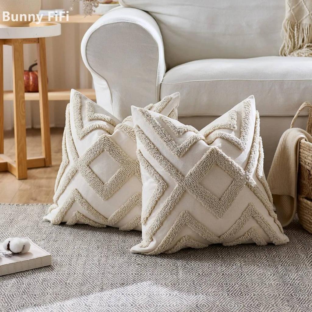 2 Stück Boho Chic Gewebte Abstrakte Kissenbezüge Getuftete Weiche Luxus Dekorative Kissenbezüge Für Sofa Bett Wohnzimmer Ästhetisch