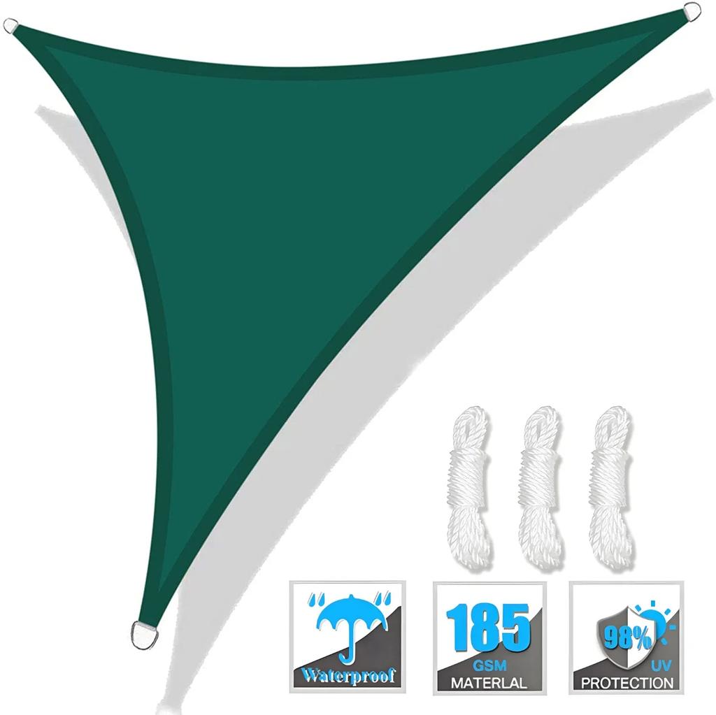Triangle Sun Shade Sail Canopy UV Block Sunshade Sails Sunscreen for Outdoor Patio Garden Backyard Awning Sunsail with Free Rope