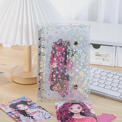 INS Style A6 Transparente Loseblatt-Handbuchhülle - Koreanisches ABC Flaches Abnehmbares A7/A8 Notizbuch DIY Cover