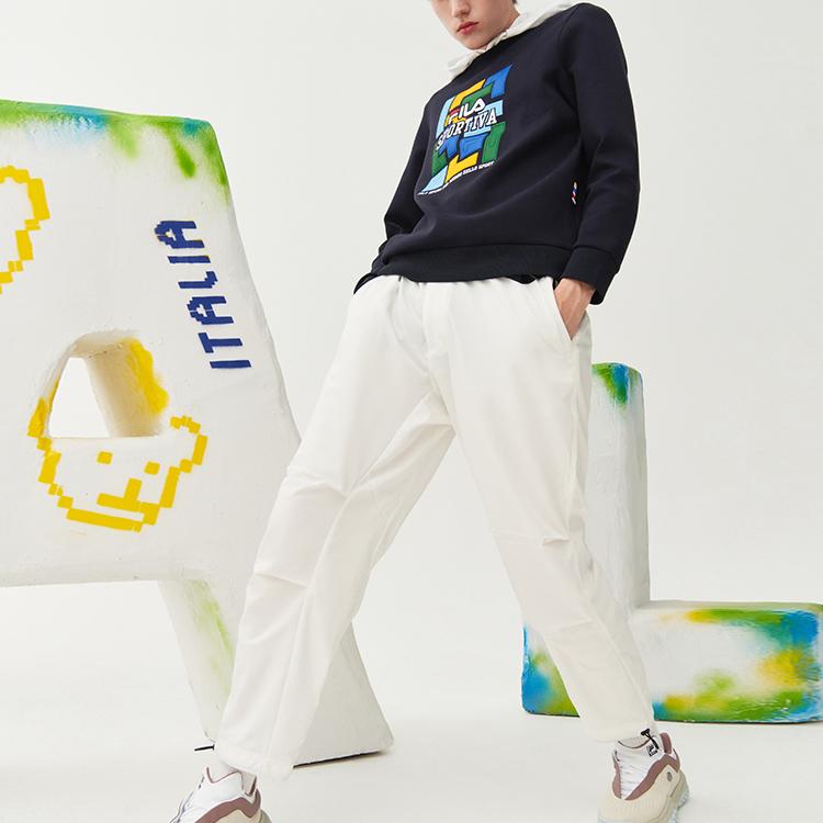 FILA Logo Printed Casual Sports Crewneck Sweatshirt Men sweatshirt Legendary-Blue F11M118258F-NV