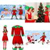 Christmas Costume For Kids Long Sleeve Red Spandex 7-piece Set
