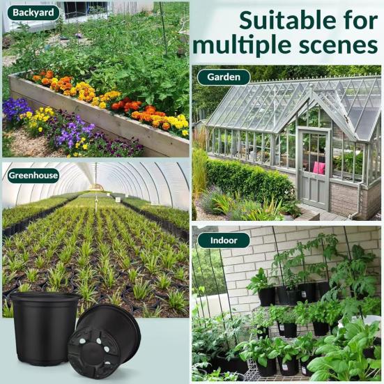 Seedlings Pots with Drainage Holes Plastic Plant Nursery Pots Seeds Starter Pots for Succulents Flowers Herbs Transplanting Indoor Outdoor Gardening