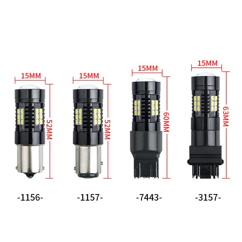 10pcs 1156 BA15S P21W 1157 P21/5W BAY15D BAU15S PY21W LED Car Tail Bulb Brake Reverse Lights Daytime Running Turn Signal Light