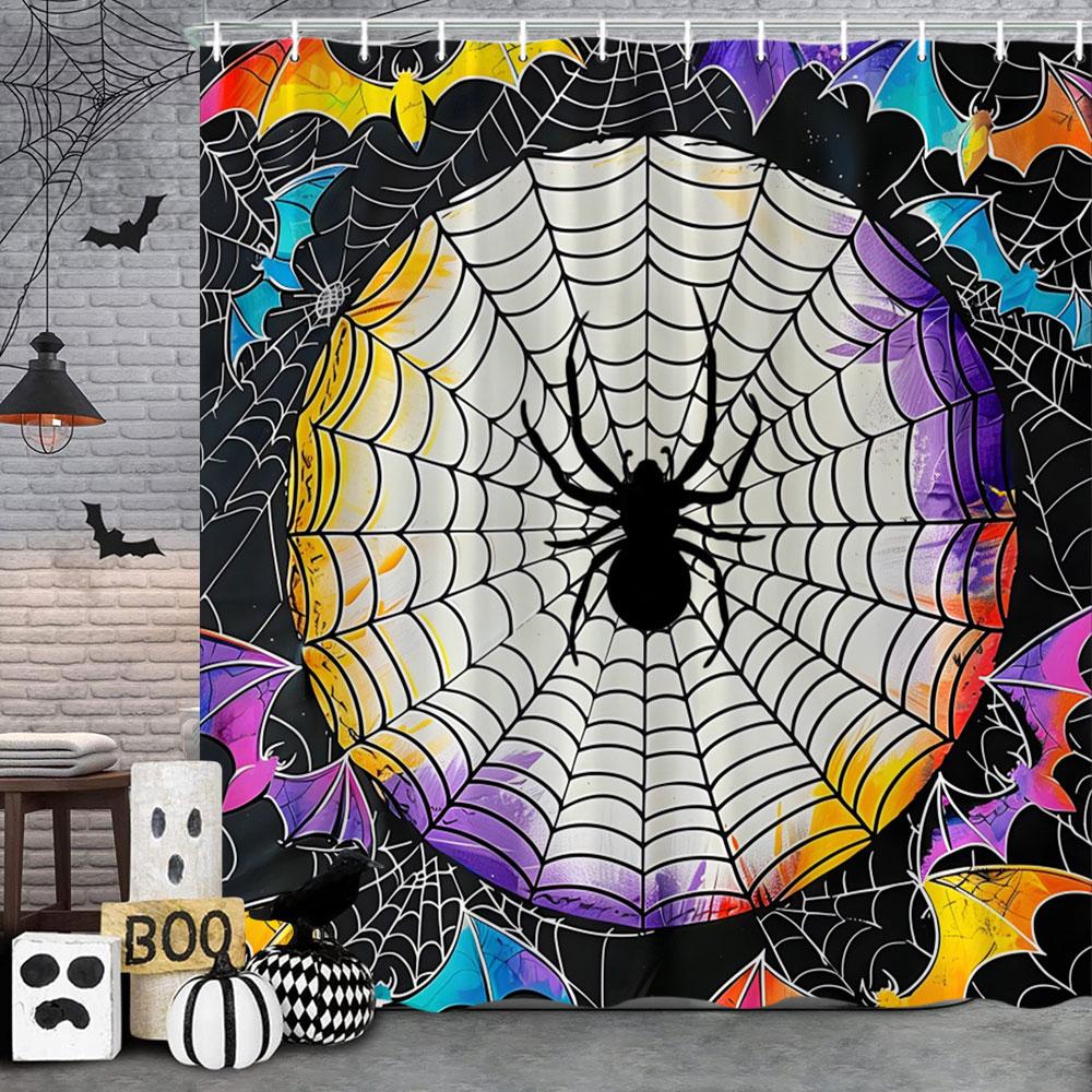 Happy Halloween Shower Curtain Pumpkin Elf Bohemian Butterfly Black Cat Bat Eagle Skull Polyester Shower Curtains Bathroom Dec