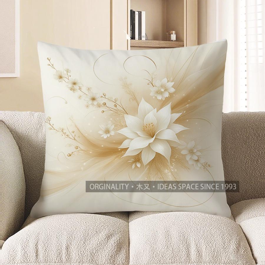 Home Decor Floral Swirls Pillow Cover For Elegant Home Pattern Cushion Cover Suitable For Sofa Bedroom Car Pillow Cover