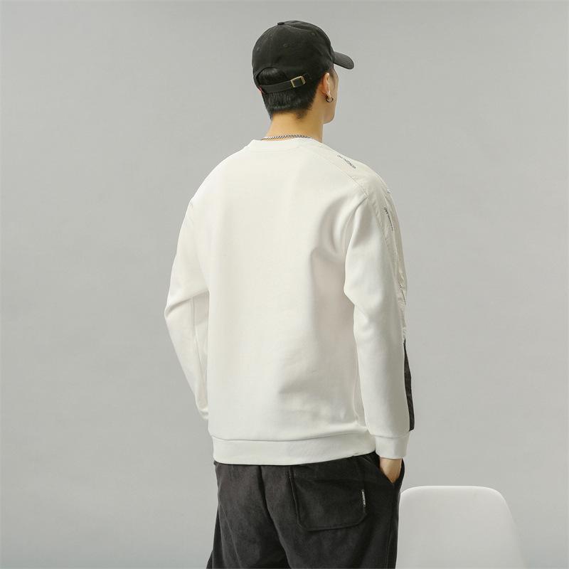 Autumn Black Crew Neck Sweater Men'S Loose Large Size Alphabet Top Youth Casual Long Sleeve Trend