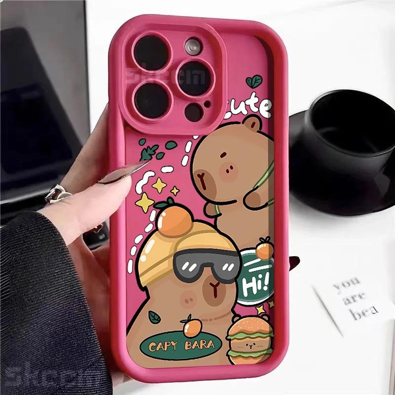 Cute Capybara Phone Case for iPhone 16 15 14 13 12 11 Pro Max X XS XR 7 8 Plus Funny Animal Soft Silicone Cover