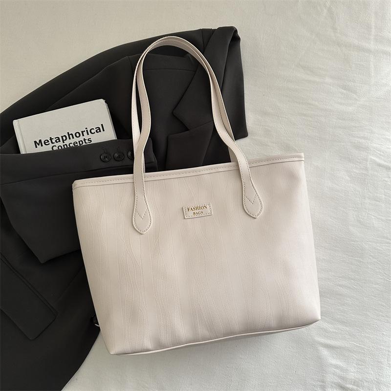 Large-capacity Bag Women's 2025 New Leisure Work Shoulder Bag High-texture College Student Class Commuting Tote Bag