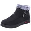 Women's Plus Size Snow Boots, New Mid Low Top Cotton Boots with Side Double Zippers, Fleece Lined Warm Winter Boots for Women