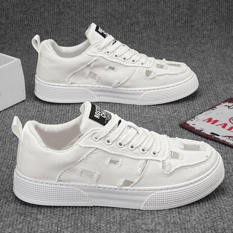 Canvas men's shoes summer breathable low-top sports casual little white board shoes Korean version height-increasing men's versatile beggar cloth shoe
