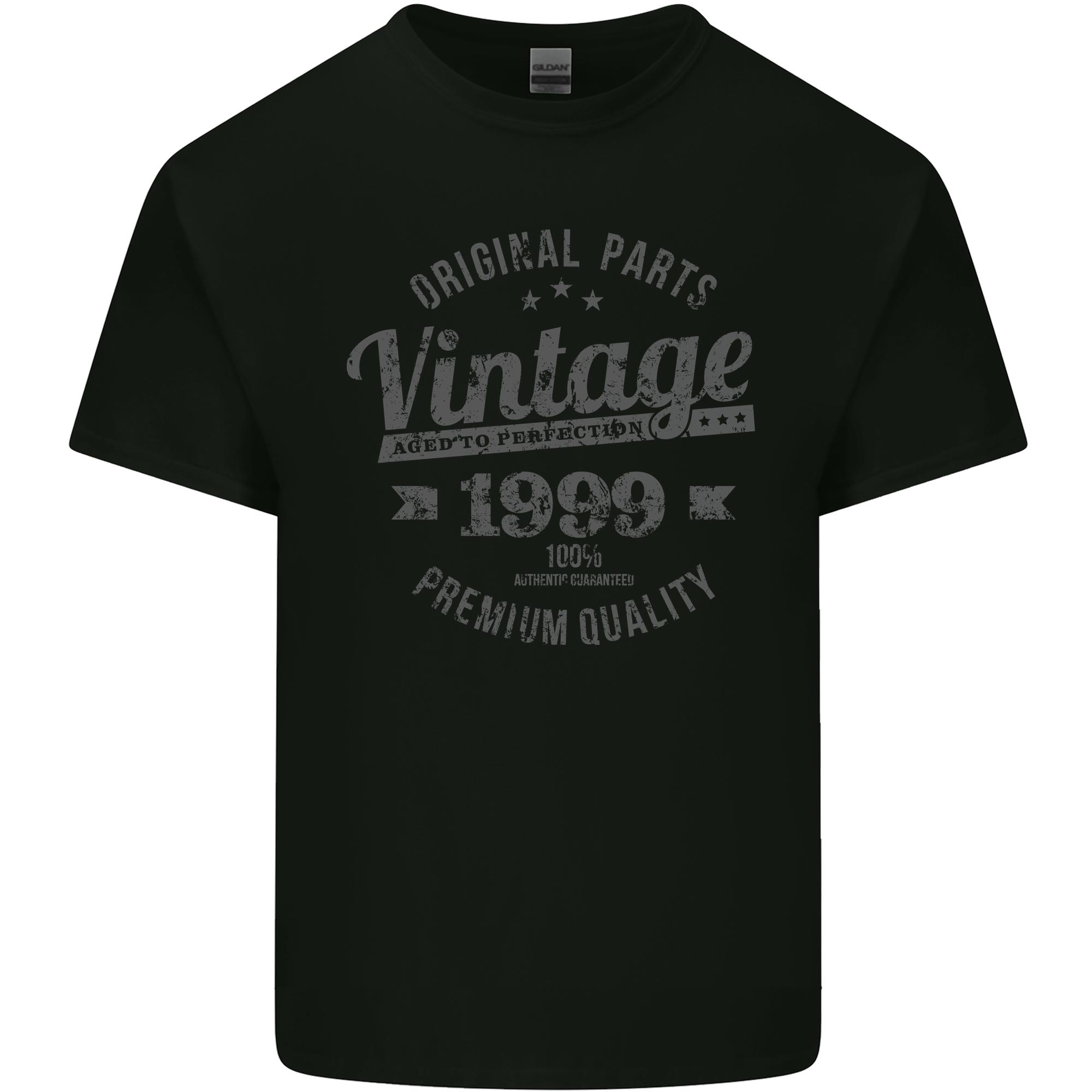 Vintage Year 27th Birthday 1999 Unisexs Light Cotton TShirt Black S