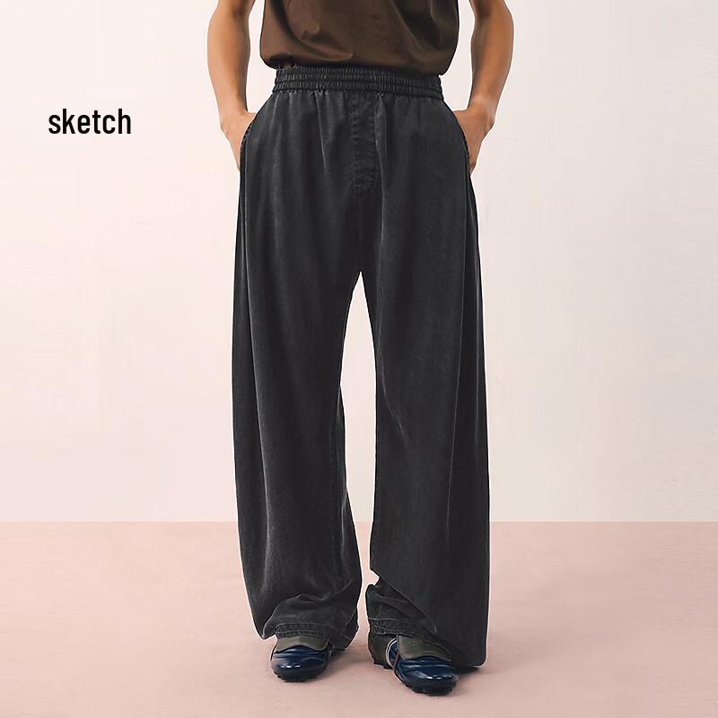 CROQUIS Men s 2026 Spring Loose Wide-Leg Lyocell Jeans XL