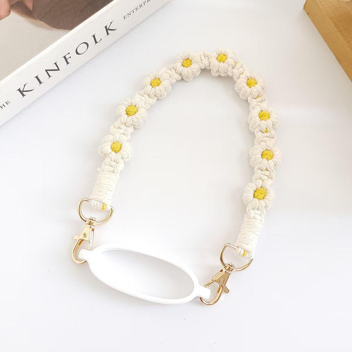 Handmade Daisy Woven Water Bottle Lanyard Strap