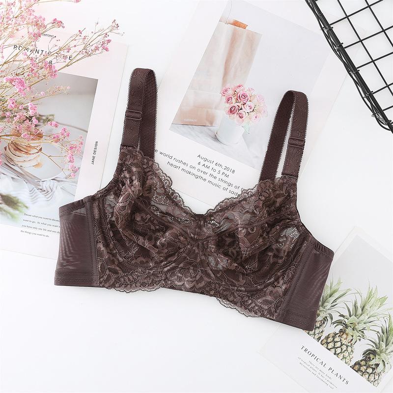 Full Size Thin Underwire Bra for Large Breasts No Cotton Thin Lace Underwear