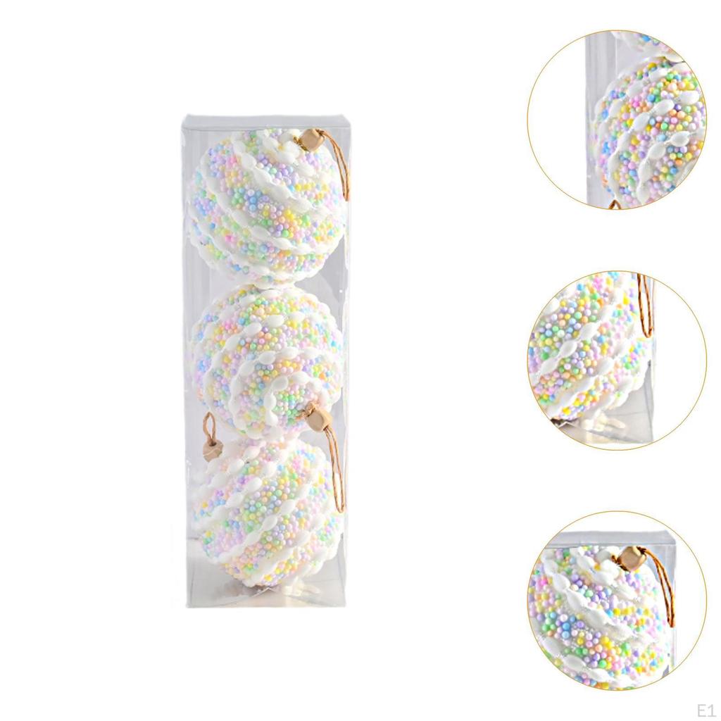3 Pieces Christmas Ball Ornaments Decorations Pendants DIY Tree Hanging Balls for Festive