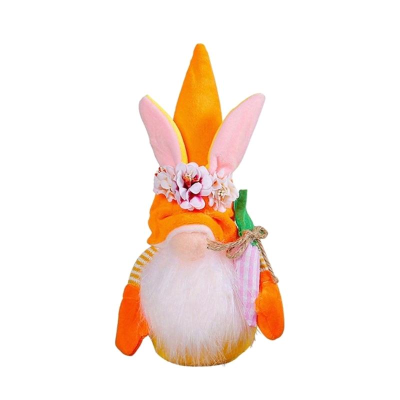 Easter Faceless Gnome Rabbit Doll Spring Easter Festival Party Home Decorations Kids Gift Favor Rabbit Carrot Ornament