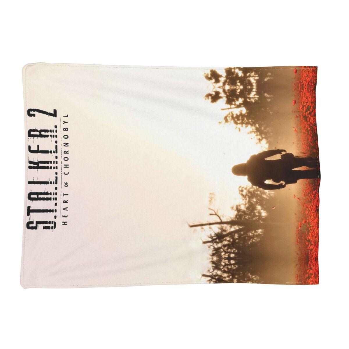 STALKER 2 Heart Of Chernobyl Blankets Soft Warm Flannel Throw Blanket Cover for Bed Living room Picnic Travel Home Couch Size: 75*100cm, Weight: 230 GSM