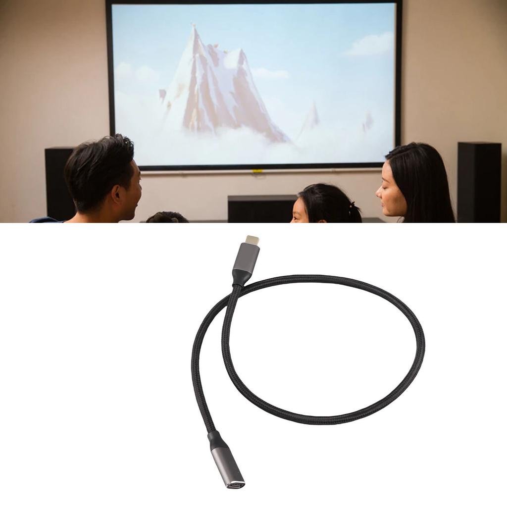 USB C Extension Cable 10Gbps Data Sync 100W Power Delivery 4K 60Hz Video Output USB C Cable with E Marker Chip