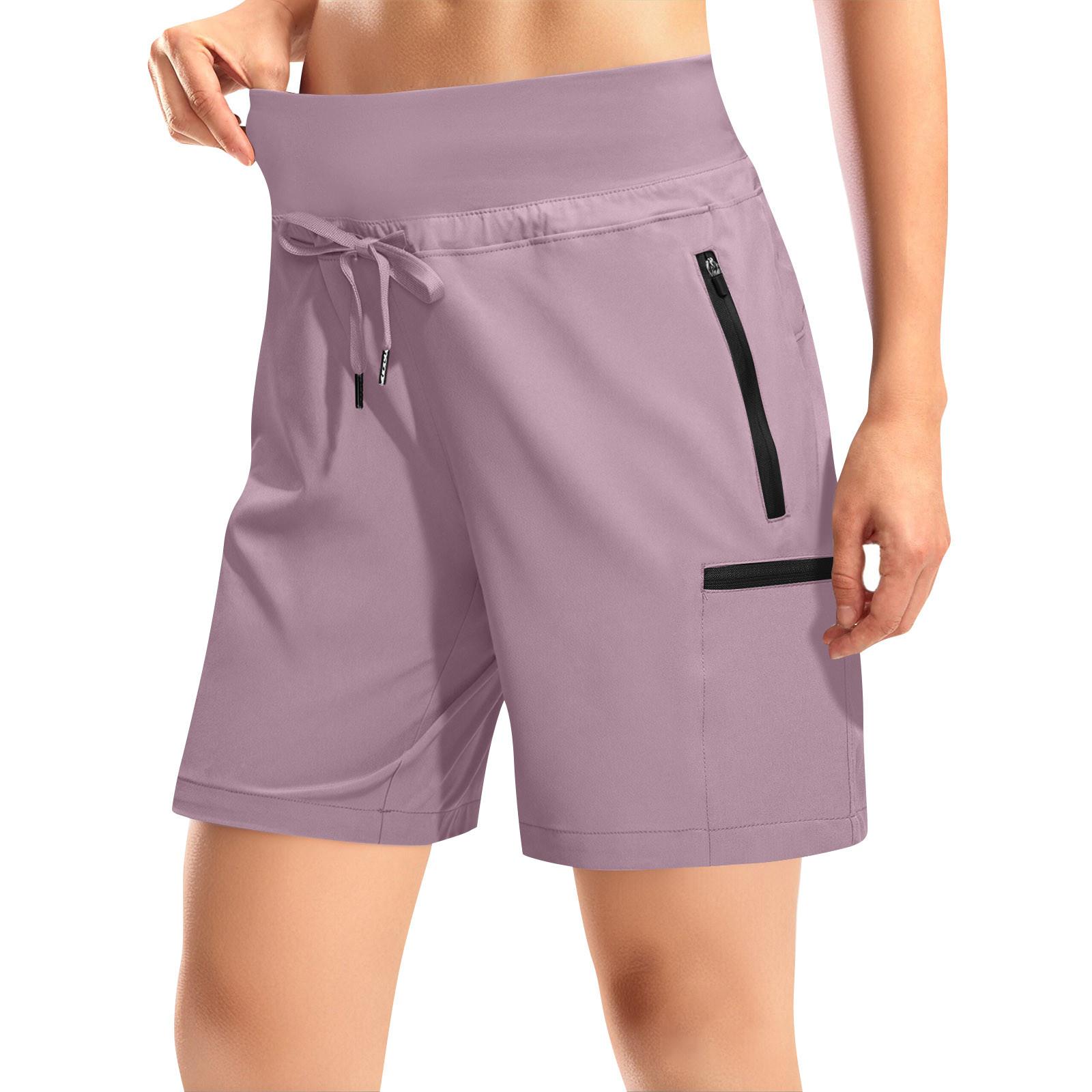 

Женские походные шорты карго с высокой посадкой, быстросохнущие шорты, подходящие для женщин, летние шорты для гольфа и пеших прогулок XL светло-фиолетовый