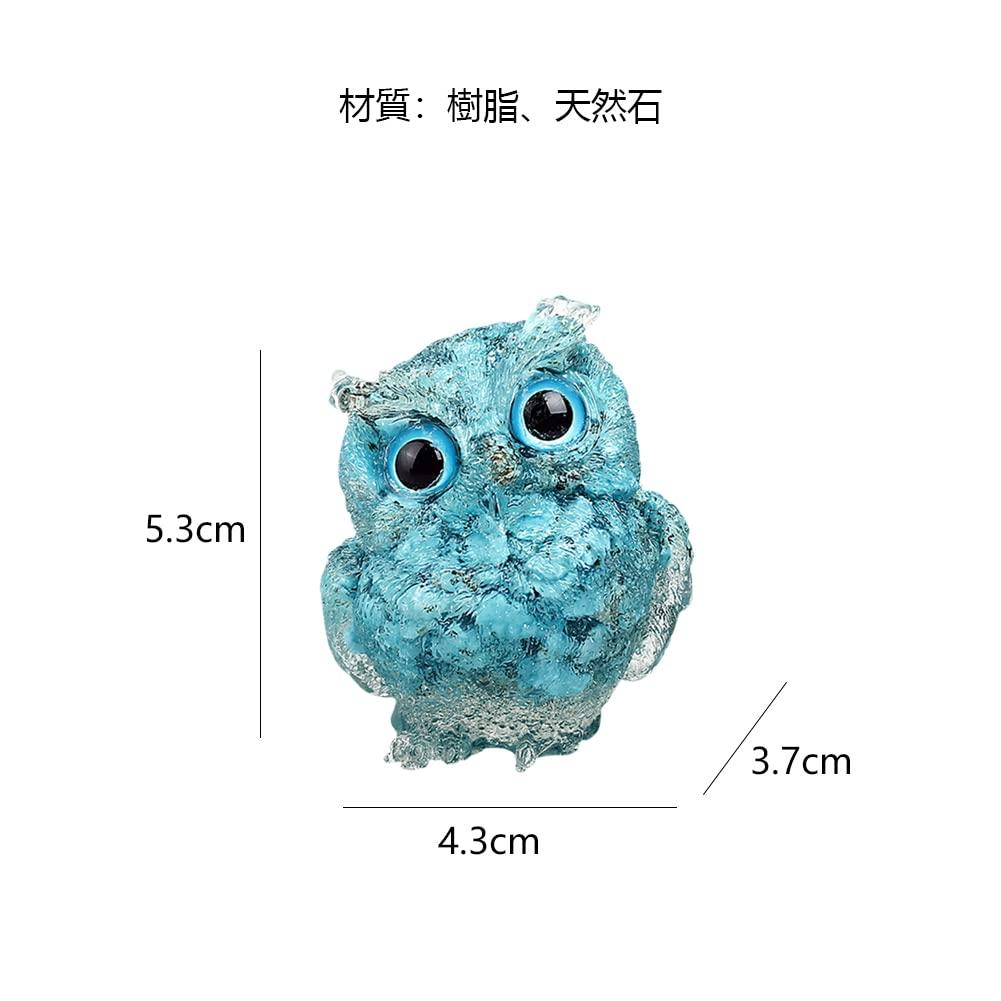 YUYAKESHI Owl Cute Mini Handmade Natural Stone Resin Decorative Tabletop Random Eye Color Figurine, Mascot, Owl, Entryway, Owl, Accessory, Decor,