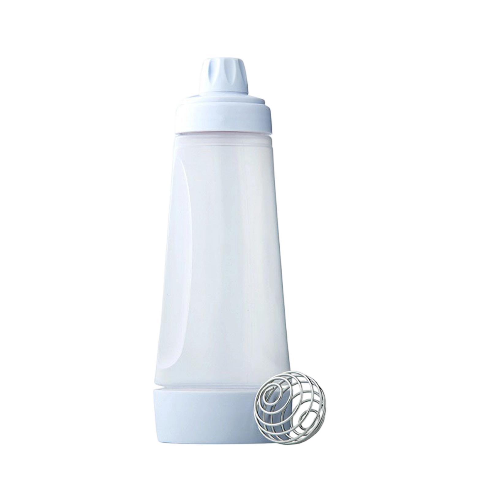 Handheld Batter Mixer Bottle with Whisk Ball Pancake Dispenser Bottle with Measurement Markings for Mixing and Pouring Batter