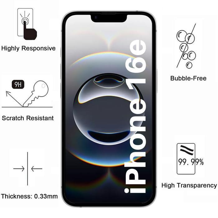 Coque iPhone 16e - Phonillico® - Souple - 1 Coque + 2 Verres Trempé - Protection Caméra - Magnétique