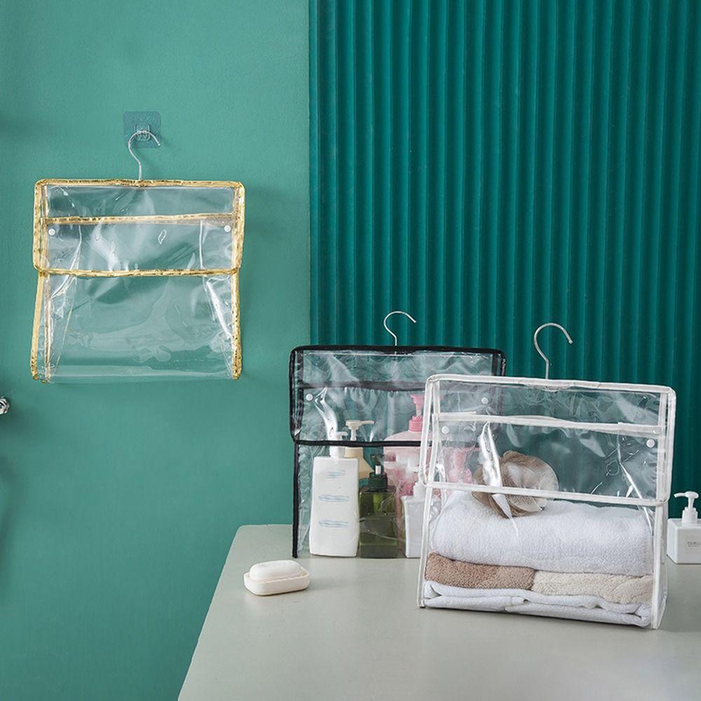 

Large Capacity Waterproof Women Cosmetic Bags Transparent Bathroom Hanging Bag Travel Wash Bag S розовый