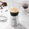 Household Moka Coffee Pot Portable Glass-Top Stovetop Espresso Machine Classic Aluminum Espresso Moka Pot Coffee Lover Gifts