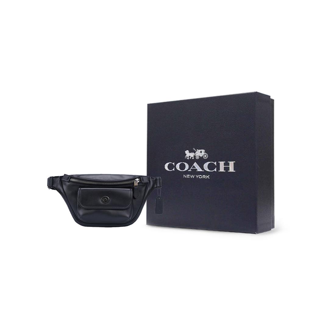 New COACH Cow Leather Crossbody Fanny Pack Tubas Men's Black C1277-QBBK