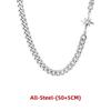 Hip Hop Double-layer Star Cross Necklace For Man Woman Titanium Steel Clavicle Chain Choker Punk Male Accessories