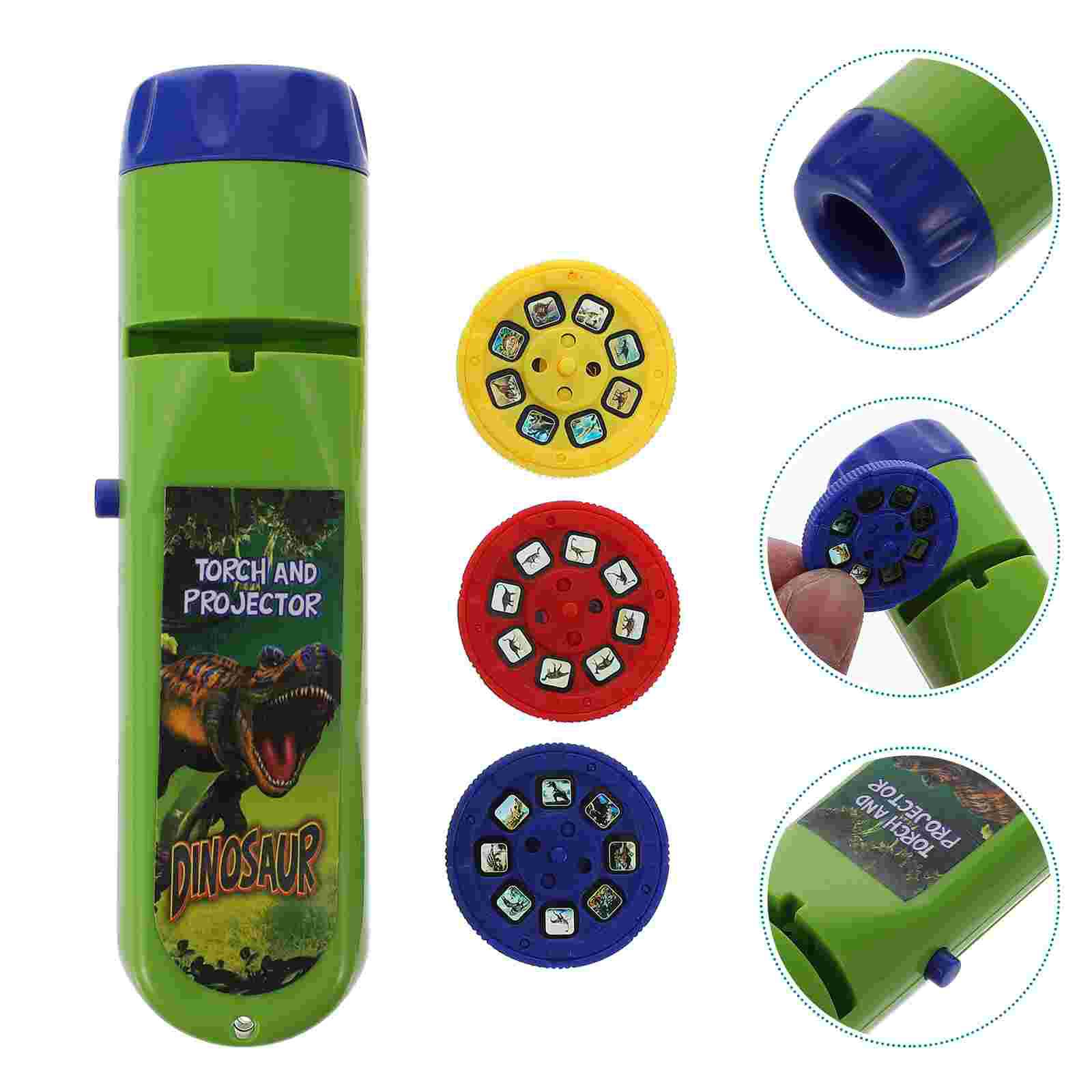 Toy Dinosaur Projector Flashlight Kids Plaything Animal Projection Green Toddler 13.70X3.50X3.50CM