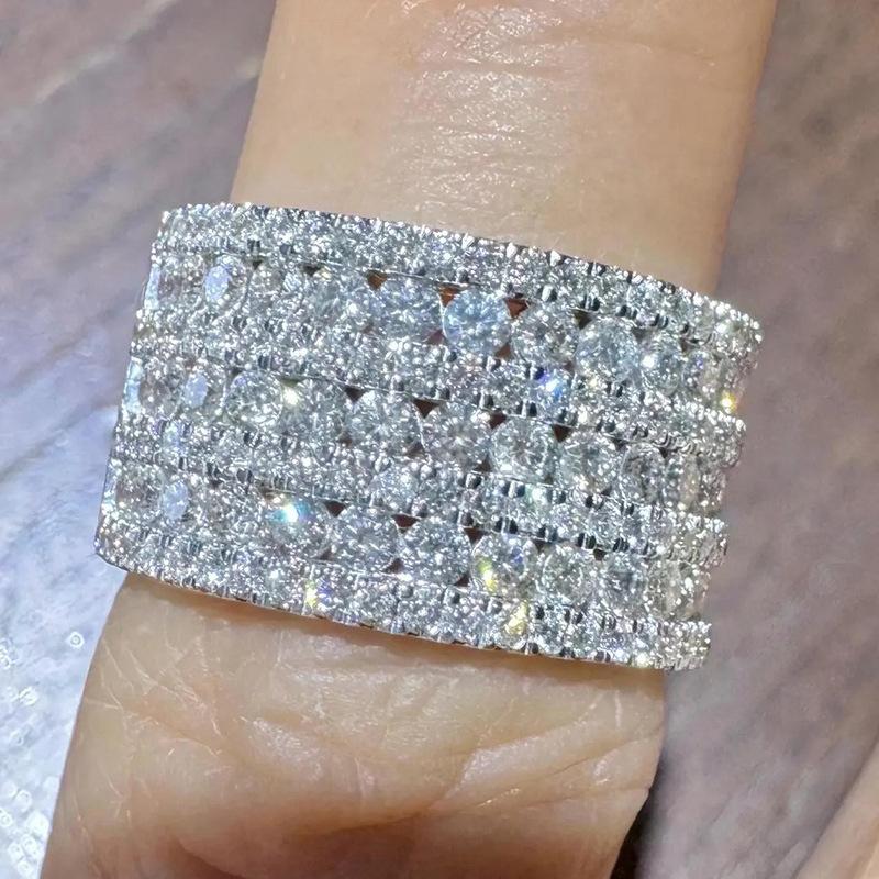 Sparkling wax zircon ring girl, engagement party jewelry, luxury style ring