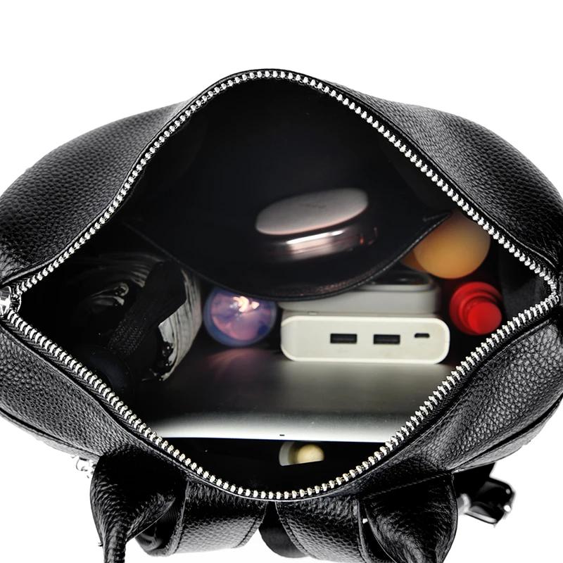 Genuine Leather Backpacks for Women High Capacity Waterproof Backpack Fashion Female School Travel Bags