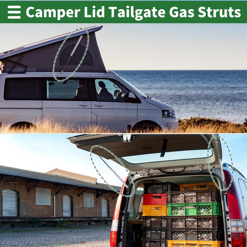 Motoforti Universal Lift Support Strut Gas Spring 500mm/20 Inch 225Ib/1000N/100kg Metal Silver Tone 2 Pieces