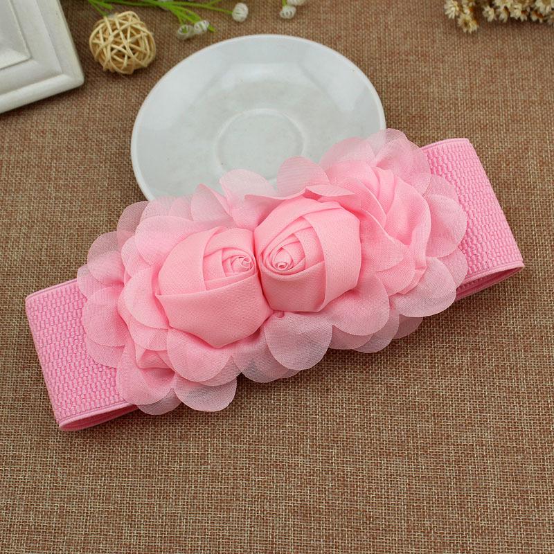 Women's Versatile Double Flower Elastic Waist Belt – Korean Fashion Accessory