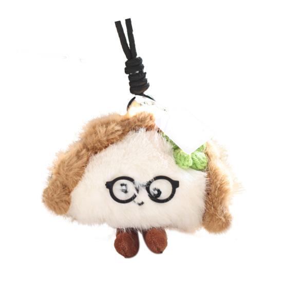 

Plush Dumpling Shaped Keychain Soft Stuffed Bag Hanging Charm Cartoon Chinese Food Pendant for Purse Bag Key Accessories кавовий