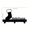 1pc Charming Wall Mounted Key Hook - Christmas Stocking Design Wall Mounted Coat Hook. Holiday Decorations.