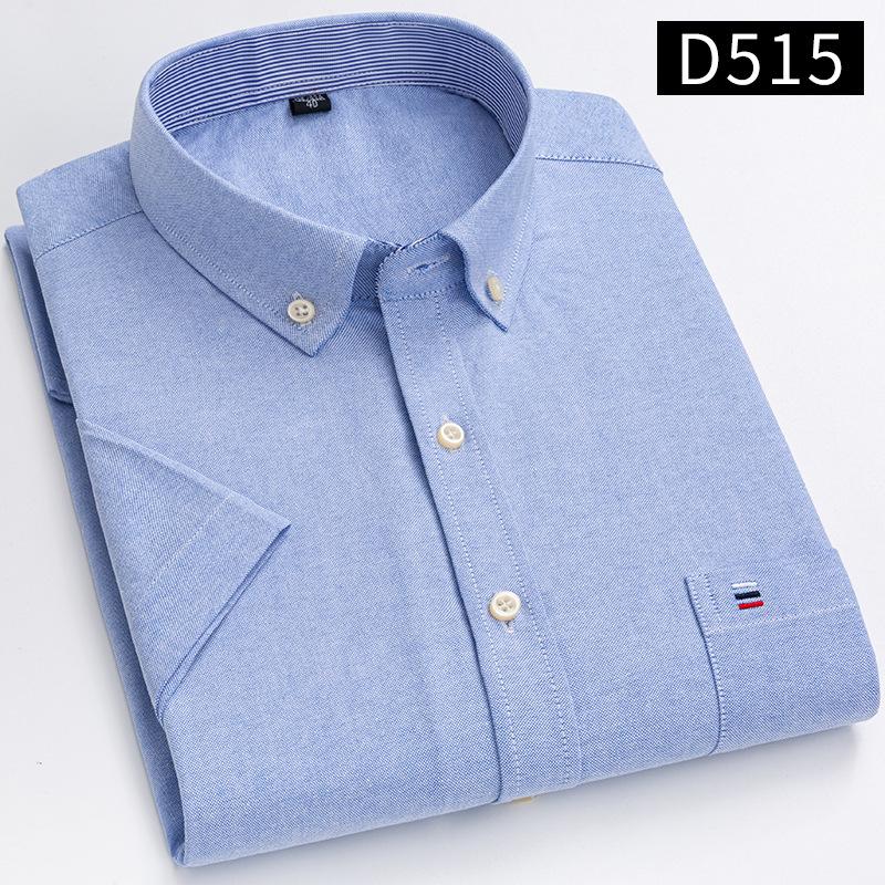 Neues Herren Social Shirt Kurzarm 100% Reine Baumwolle Oxford Weich Geknöpft Kariert Formal Herrenkleidung Tasche Social Shirt S-7XL