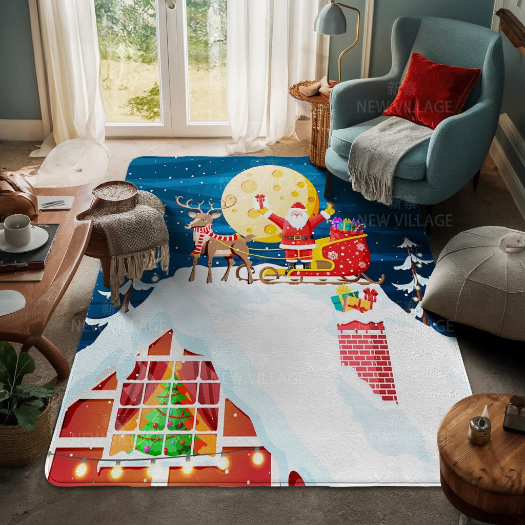 Hauseingangsteppich Fußmatte Haustür Wohnzimmer Bad Fuß Badezimmer rutschfest wasserabsorbierend Teppiche Bad Frohe Weihnachten Winter