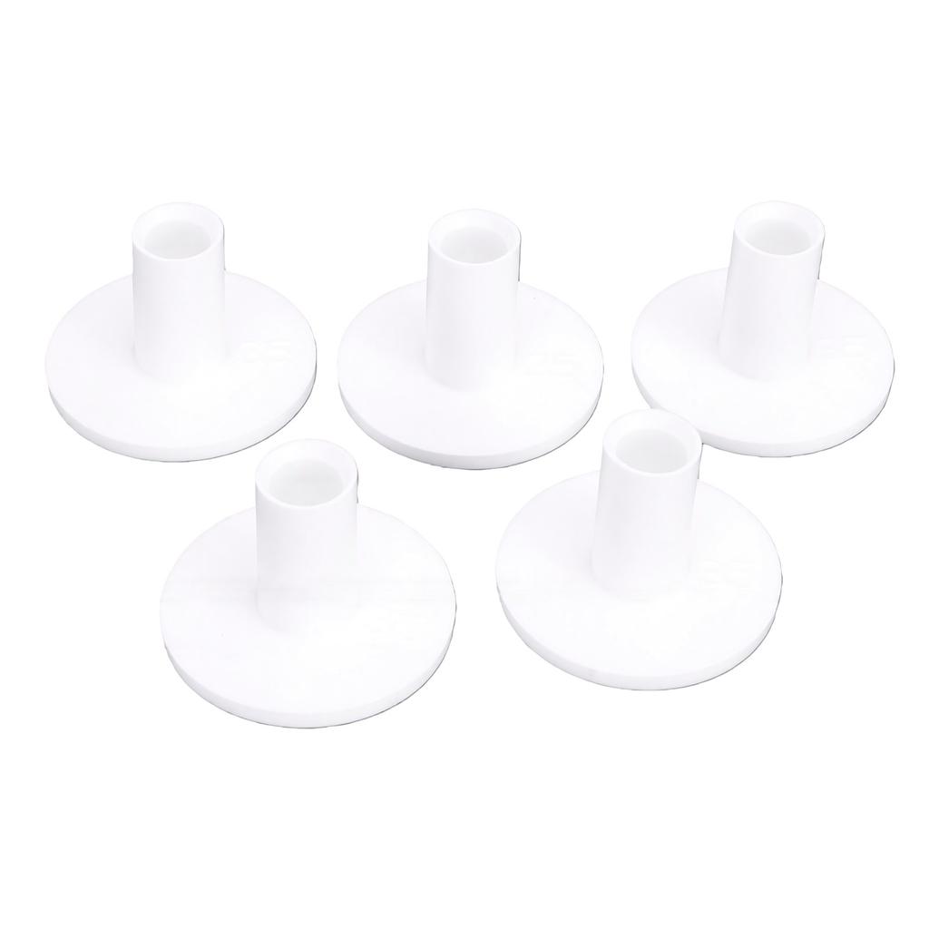 5 Pcs Rubber Tees for Driving Range Mats 90 Degree Bendable Practice Mat Tees with Stable Wide Base White 1.38in