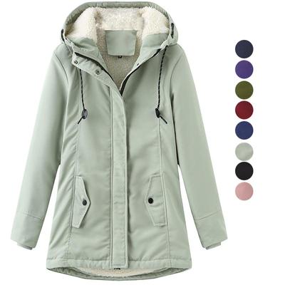 Women’s Parkas Coats Hooded Zip Up Cinched Waist Large Size Warm Overcoat Winter Outer Wear