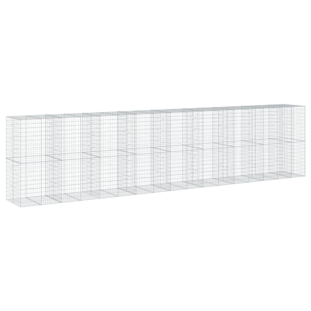 Gabion with Lid 850 X 100 X 200 Cm Galvanized Iron