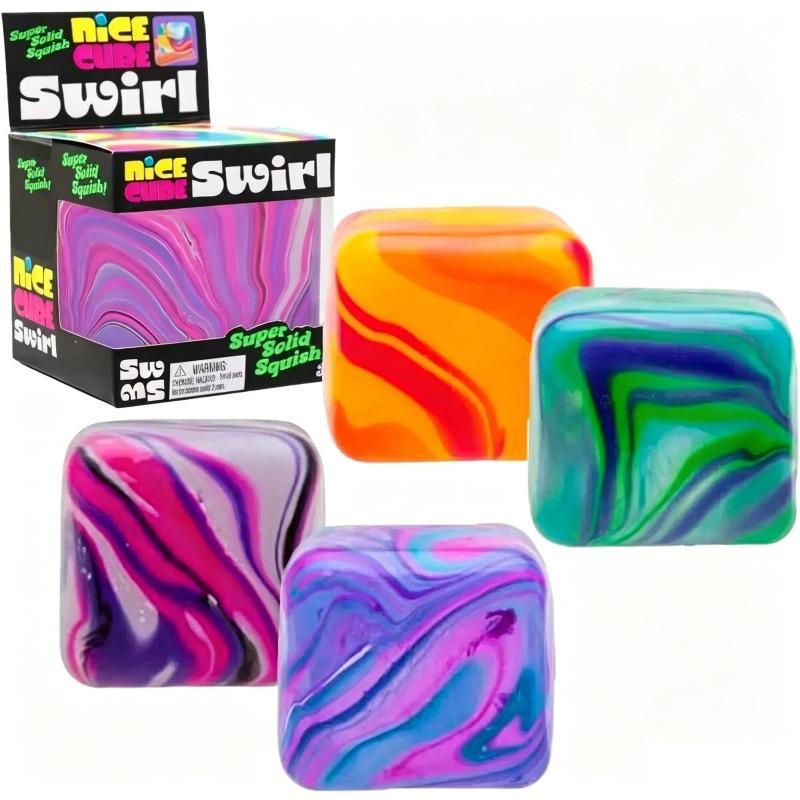 Swirled Ice Cube Maltose Squeeze Toy – Slow-Rising Stress Reliever