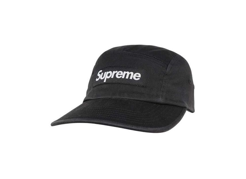 Supreme Washed Chino Twill Camp Cap Black One-Size