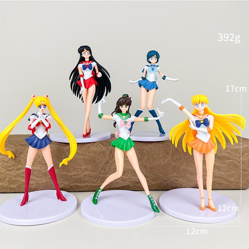 17 см 5 шт. Мультяшная Милая Девочка Сейлор Мун Аниме Фигурка ПВХ Экшн Аниме Фигурка Модель Каваи Кукла Настольные Украшения