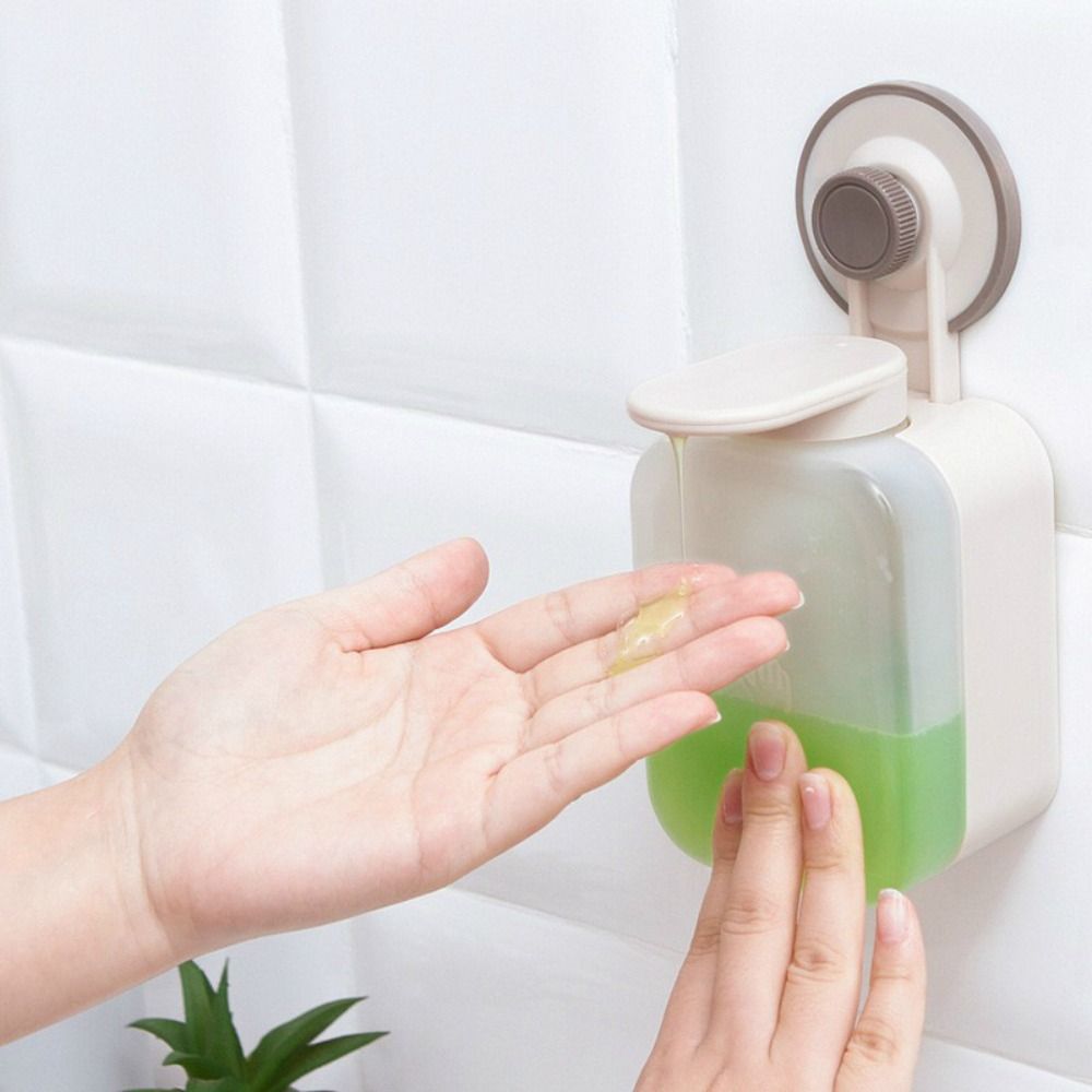 Punch-free Suction Cup Soap Dispenser Wall Mounted Liquid Soap Distributor  Washroom